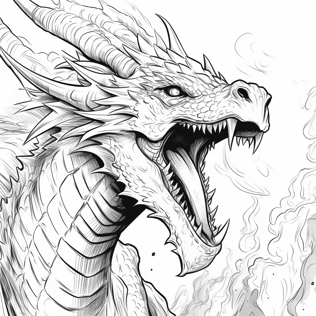 Desenho de Dragão: Dragão realista e detalhado para desenhar