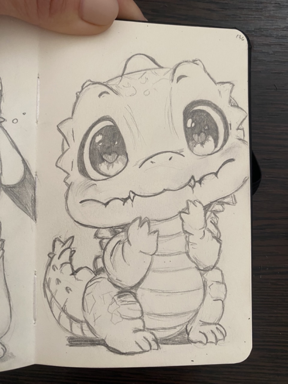 Desenho de Dragão: Dragão fofo a lápis para desenhar