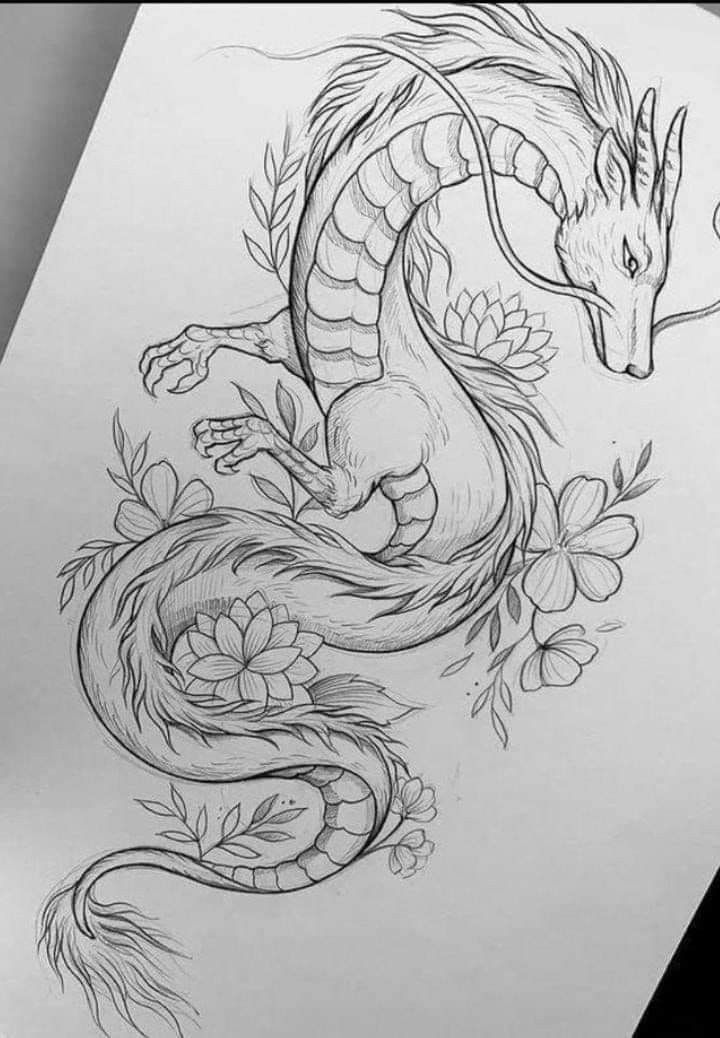 Desenho de Dragão: Dragão simples e fofo para desenhar