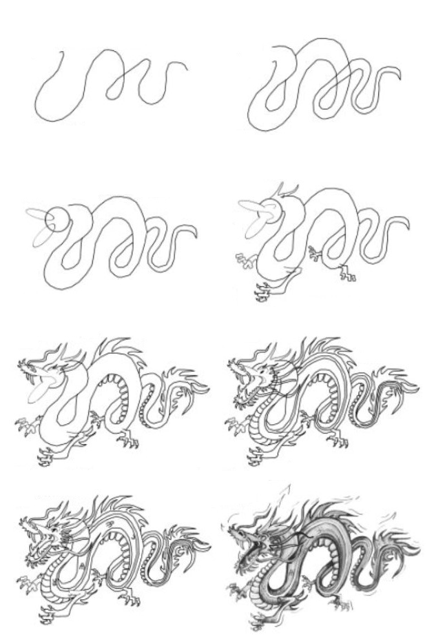 Desenho de Dragão: etapa a etapa de um dragão fofo para desenhar