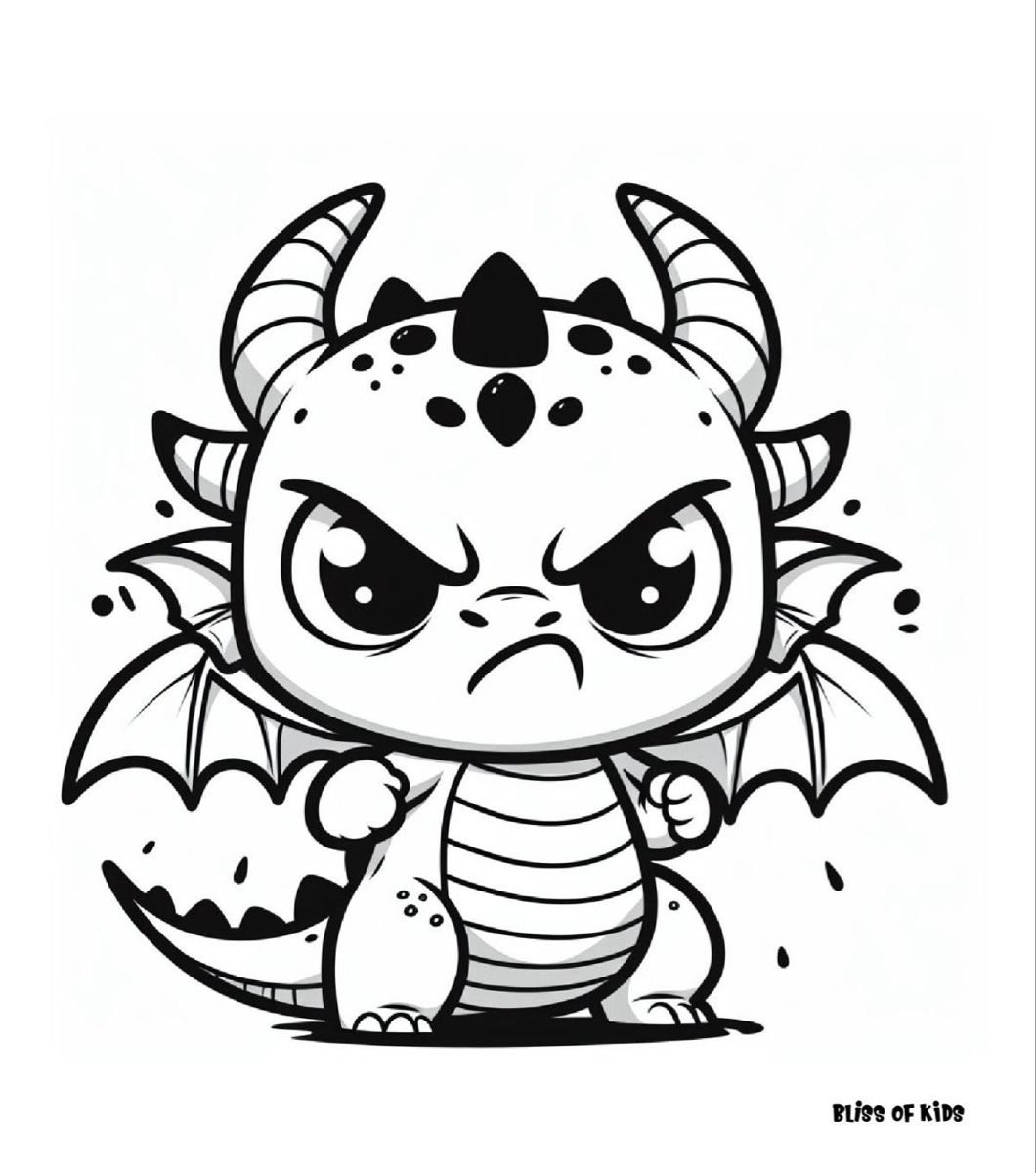 Desenho de Dragão: Dragão fofo a lápis para desenhar