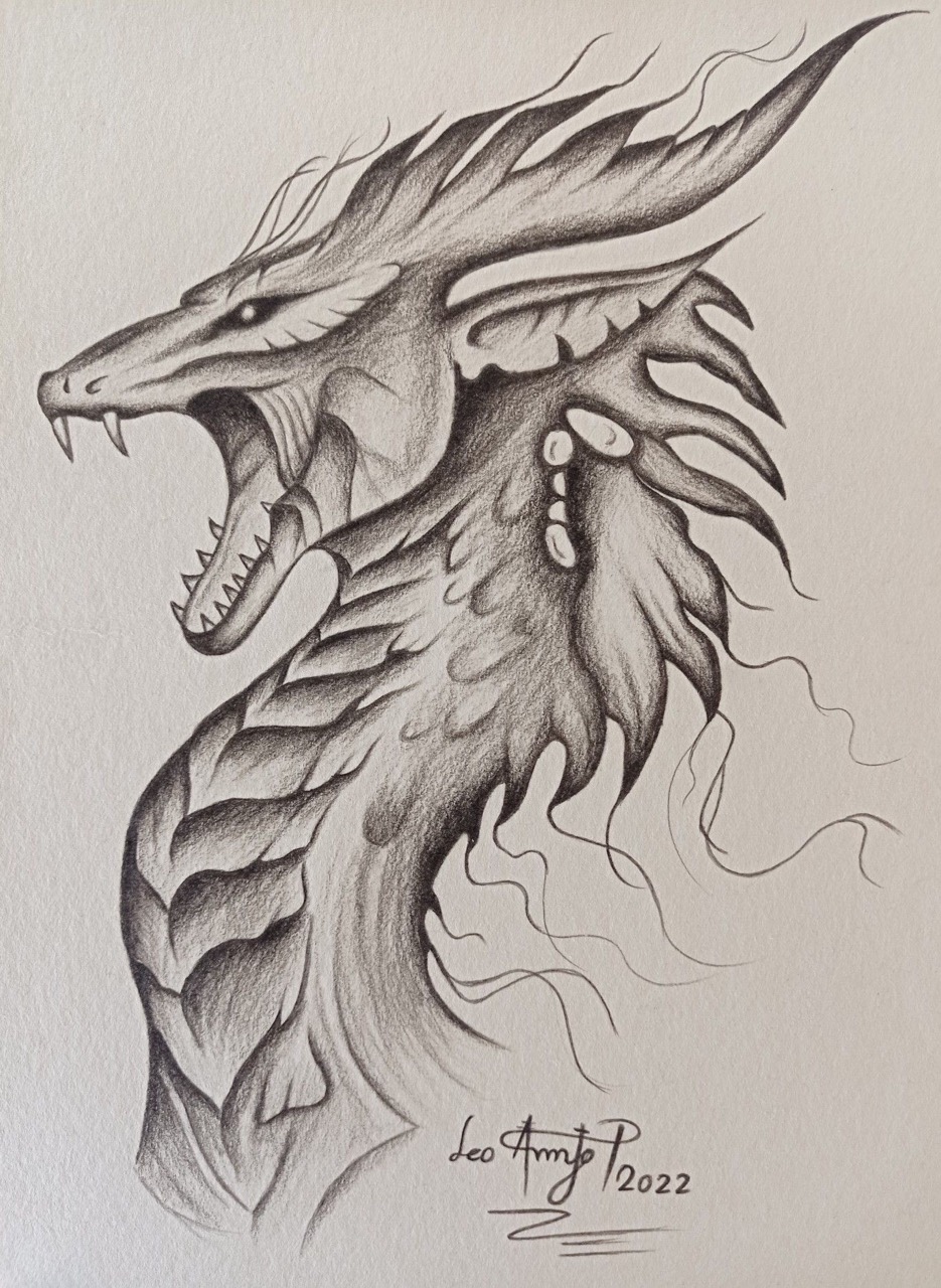 Desenho de Dragão: Dragão realista e imponente para desenhar