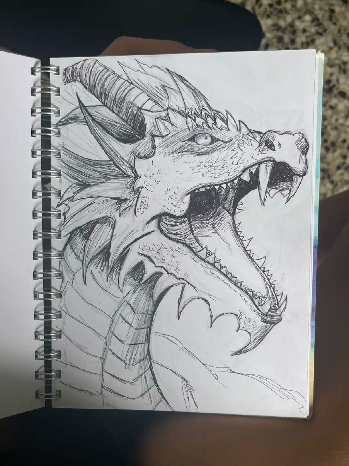 Desenho de Dragão: Dragão realista a lápis para desenhar