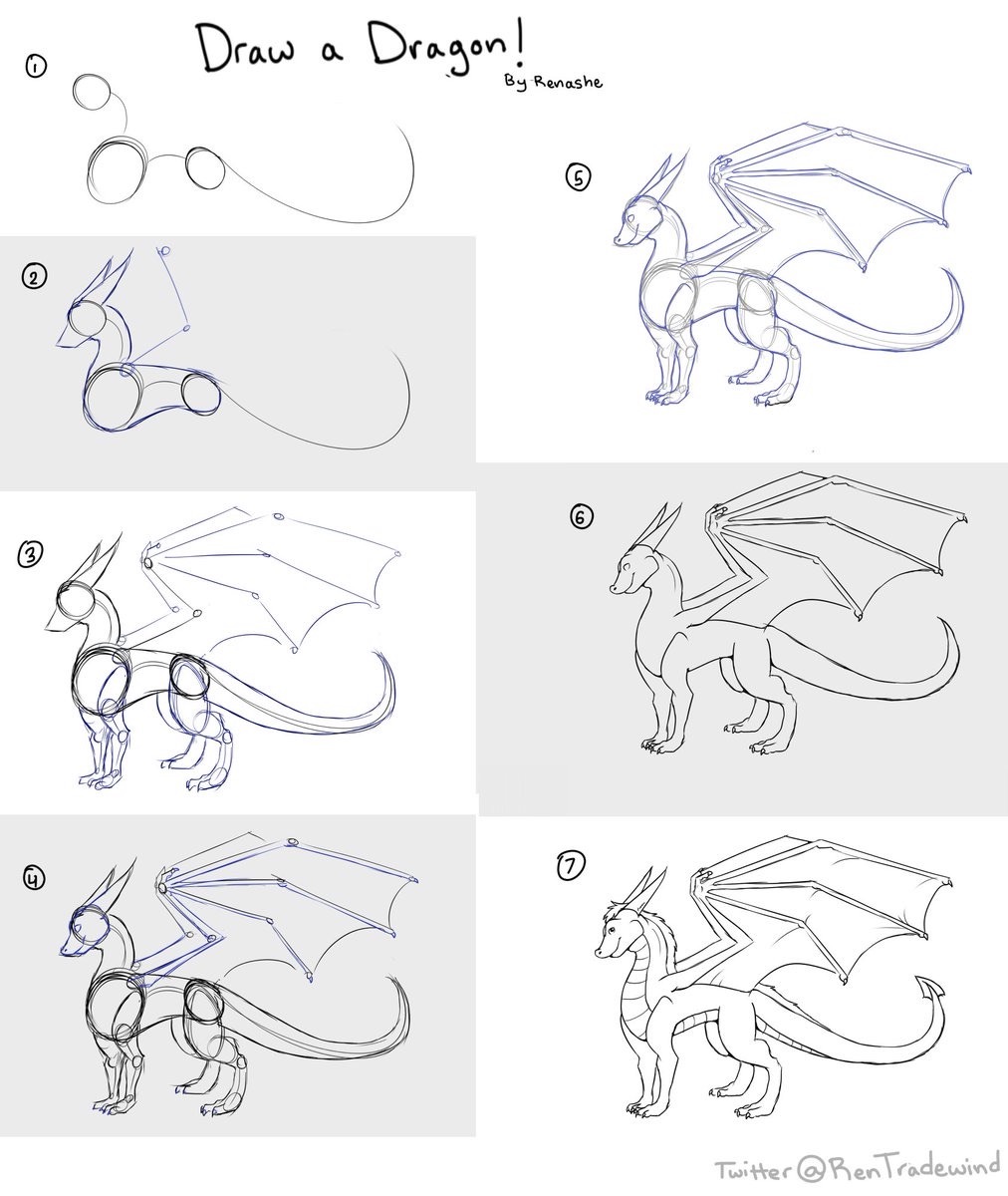 Desenho de Dragão: Como desenhar um Dragão fofo a lápis