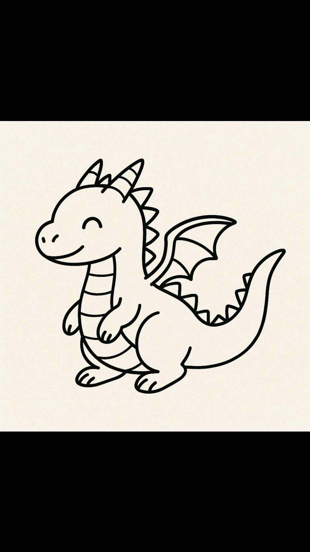 Desenho de Dragão: Dragão fofo e simples para desenhar