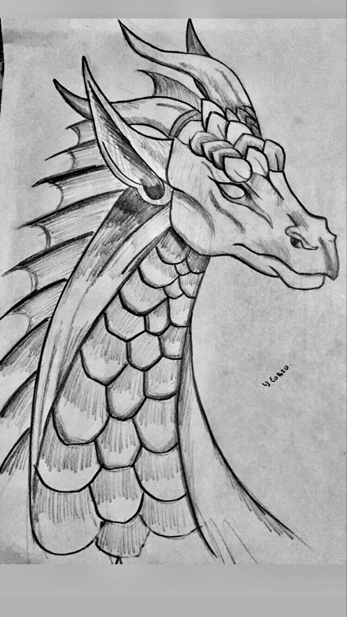 Desenho de Dragão: Dragão fofo a lápis para desenhar