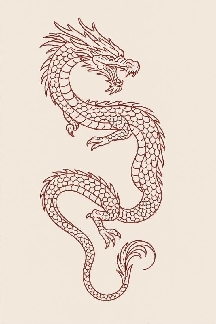 Desenho de Dragão: Dragão fofo e simples para desenhar