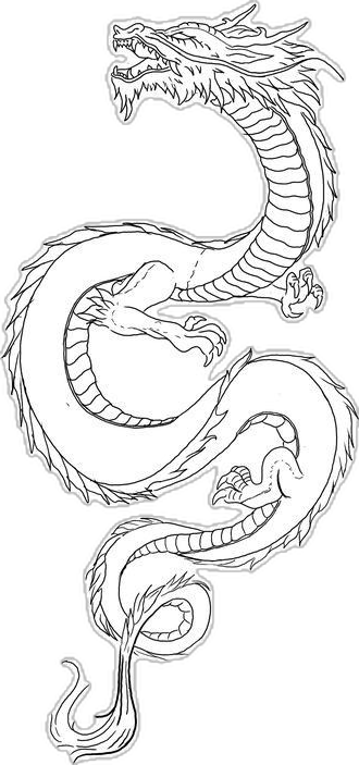 Desenho de Dragão: Dragão simples a lápis para desenhar