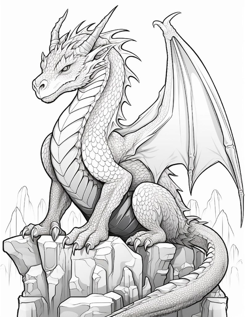 Desenho de Dragão: Dragão fofo e detalhado para desenhar