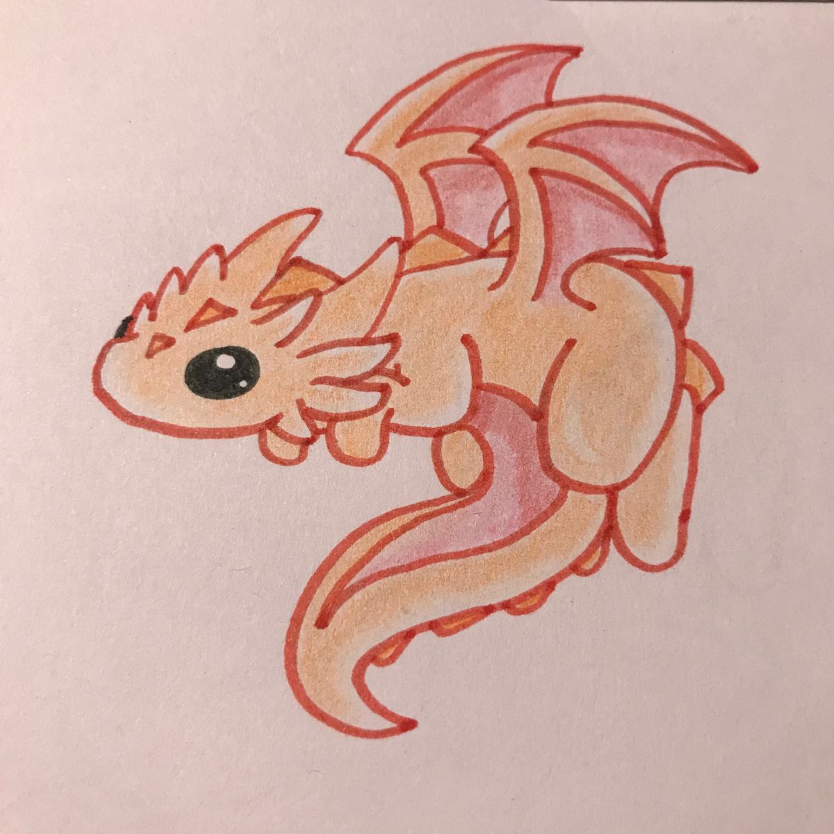 Desenho de Dragão: dragão fofo a lápis para desenhar