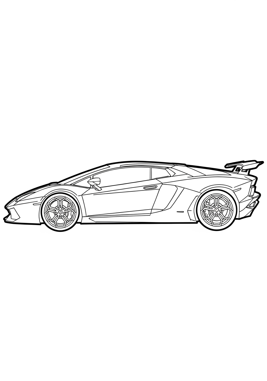 Desenho de Lamborghini Aventador para imprimir e colorir