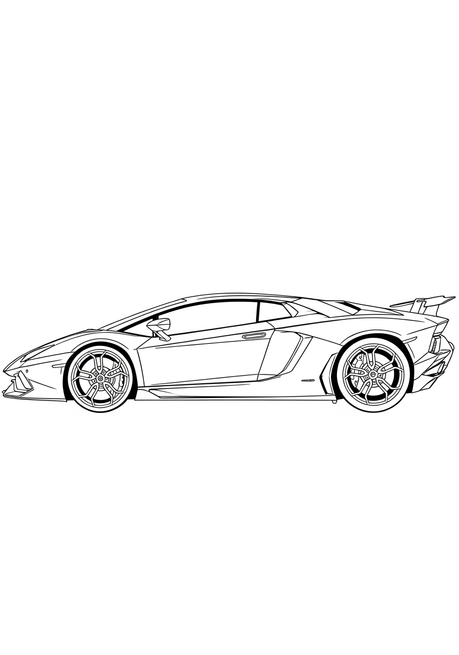 Desenho de Lamborghini Aventador para imprimir e colorir
