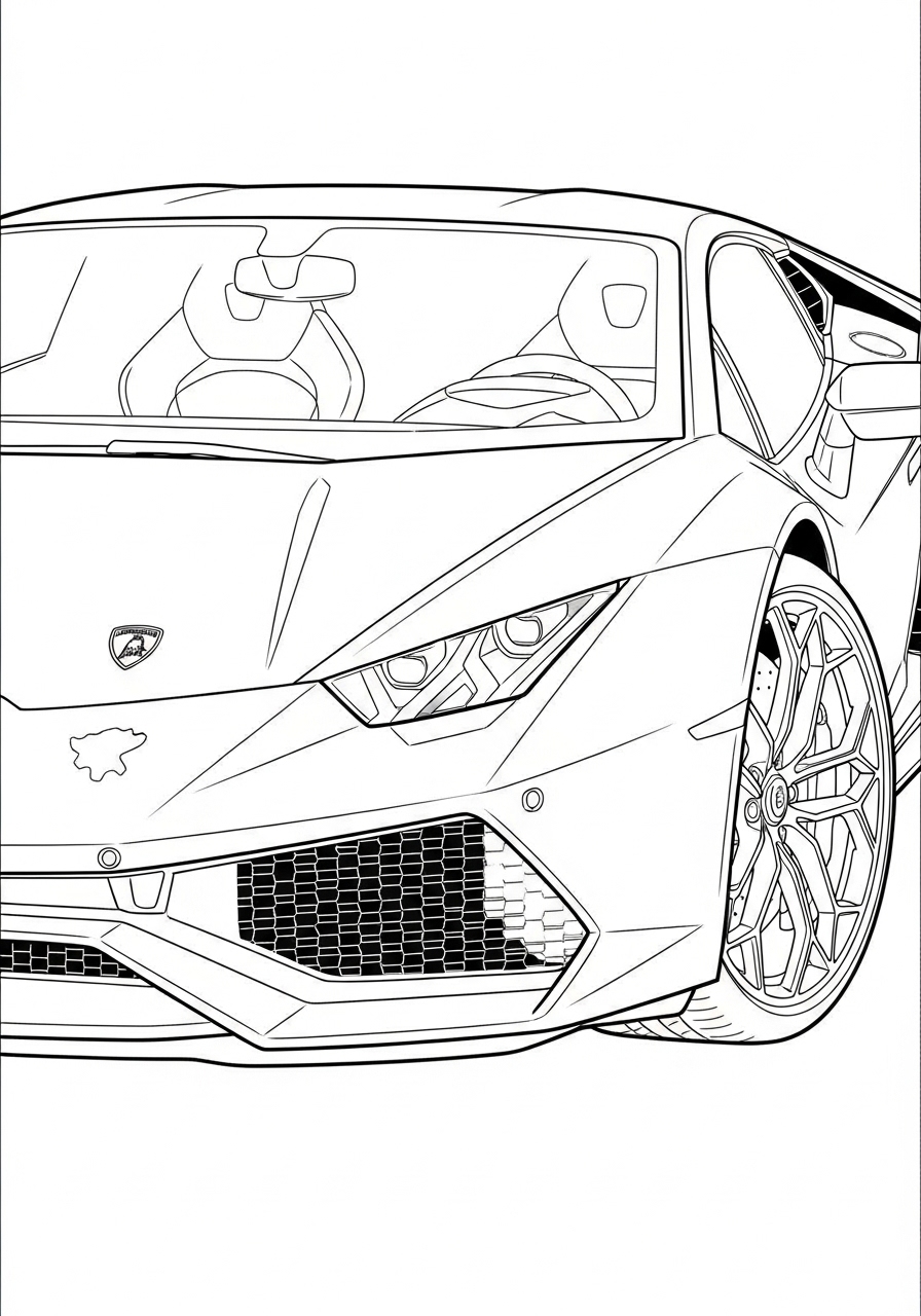 Desenho de Lamborghini Urus SUV para imprimir e colorir
