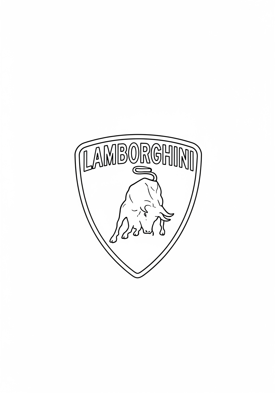 Desenho do logotipo Lamborghini para imprimir e colorir