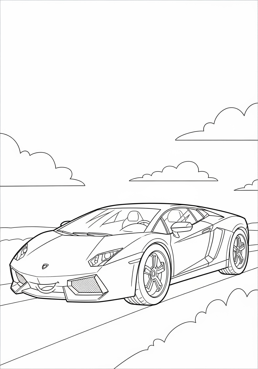Desenho de Lamborghini Urus SUV para imprimir e colorir