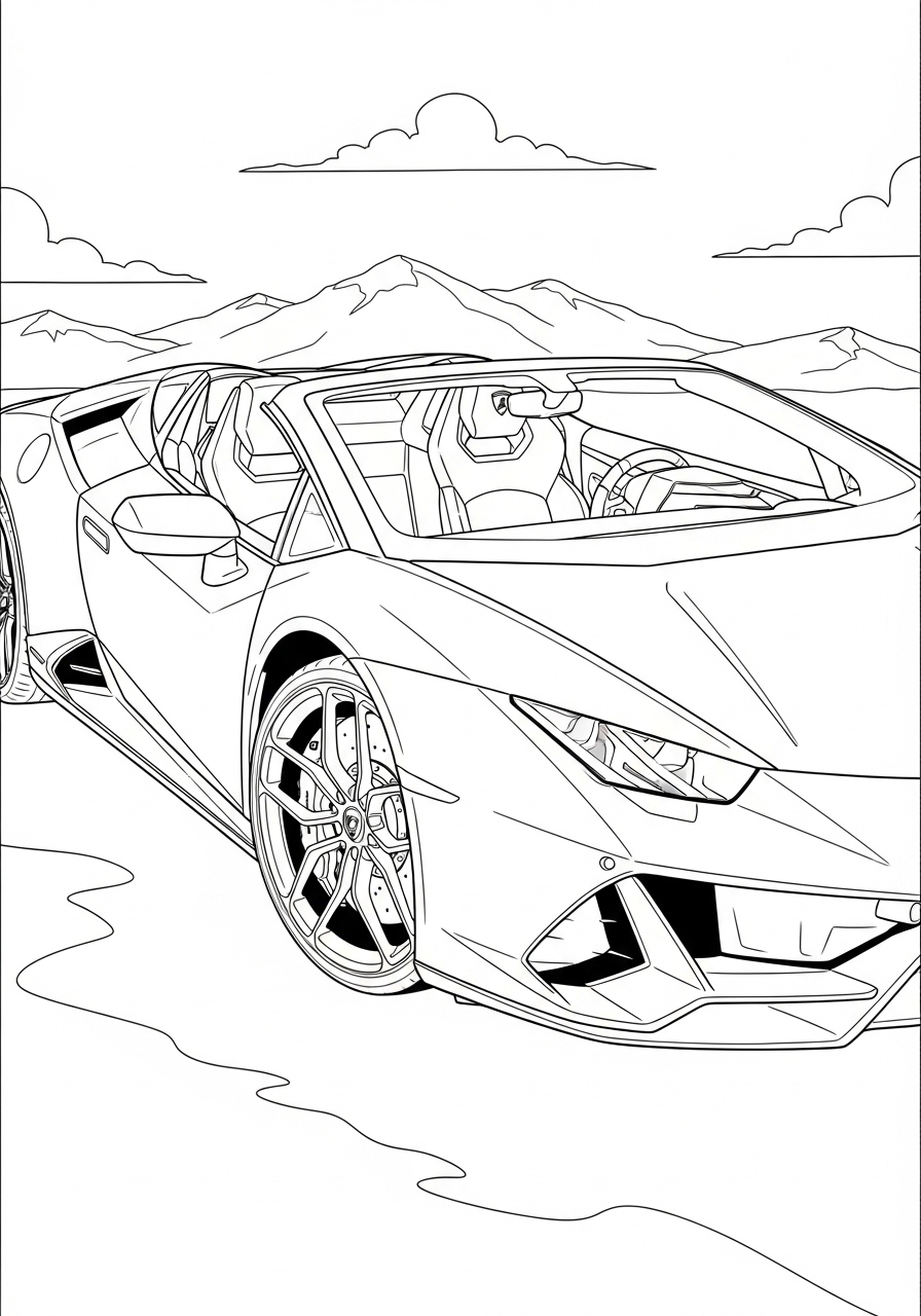 Desenho de Lamborghini Urus SUV para imprimir e colorir