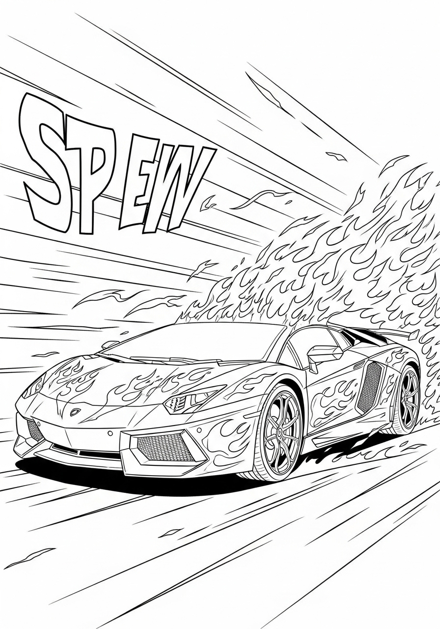 Desenho de Lamborghini para imprimir e colorir