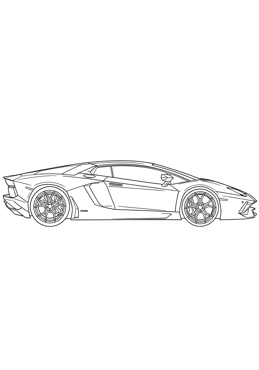 Desenho de Lamborghini Aventador para imprimir e colorir