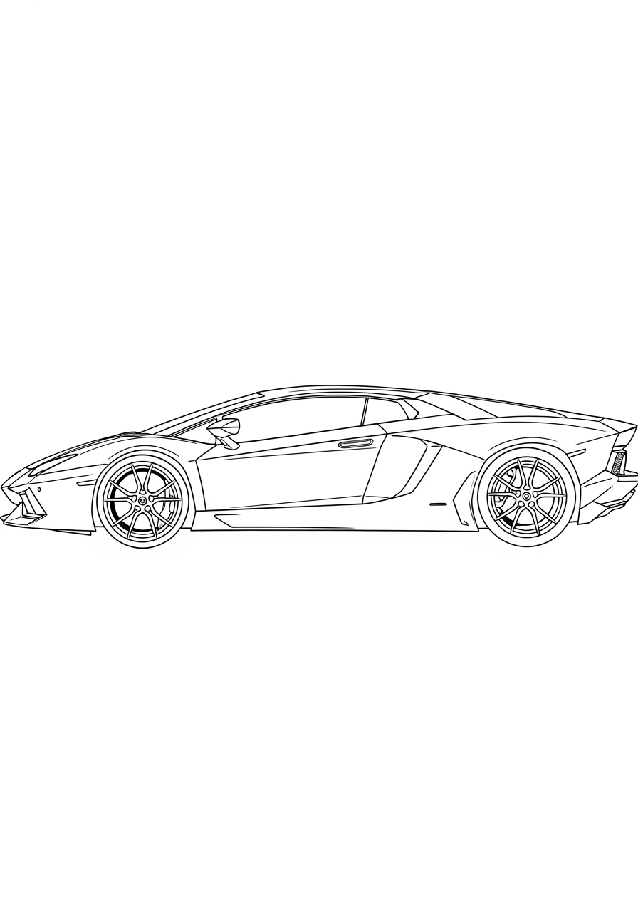 Desenho de Lamborghini para imprimir e colorir