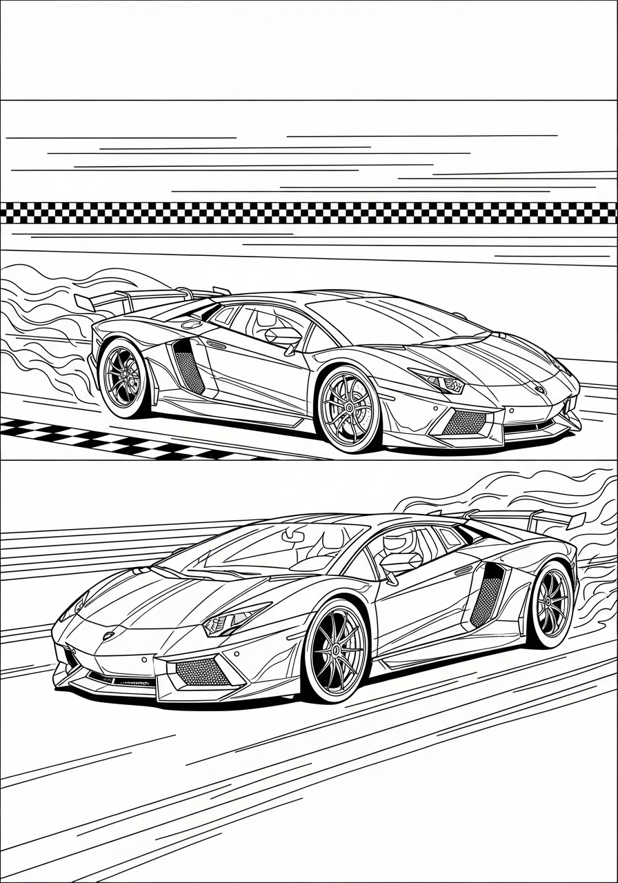 Desenho de Lamborghini Aventador para imprimir e colorir
