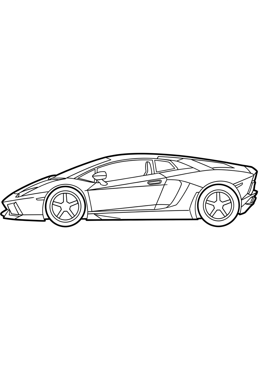 Desenho de Lamborghini Aventador para imprimir e colorir