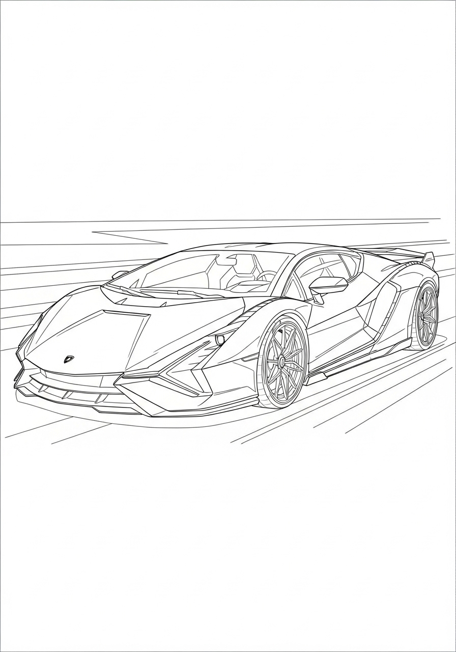 Desenho de Lamborghini Aventador para imprimir e colorir