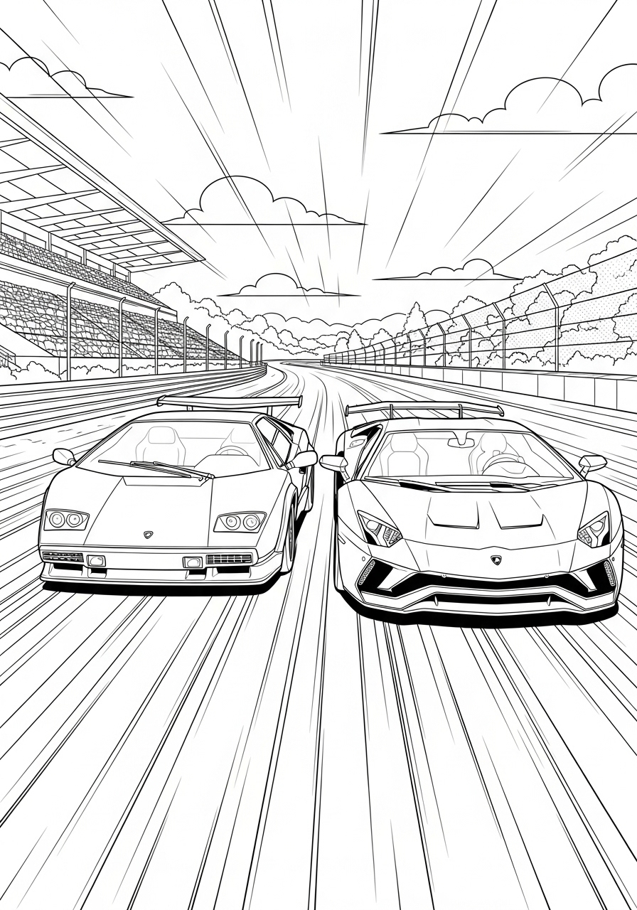 Desenho de Lamborghini para imprimir e colorir