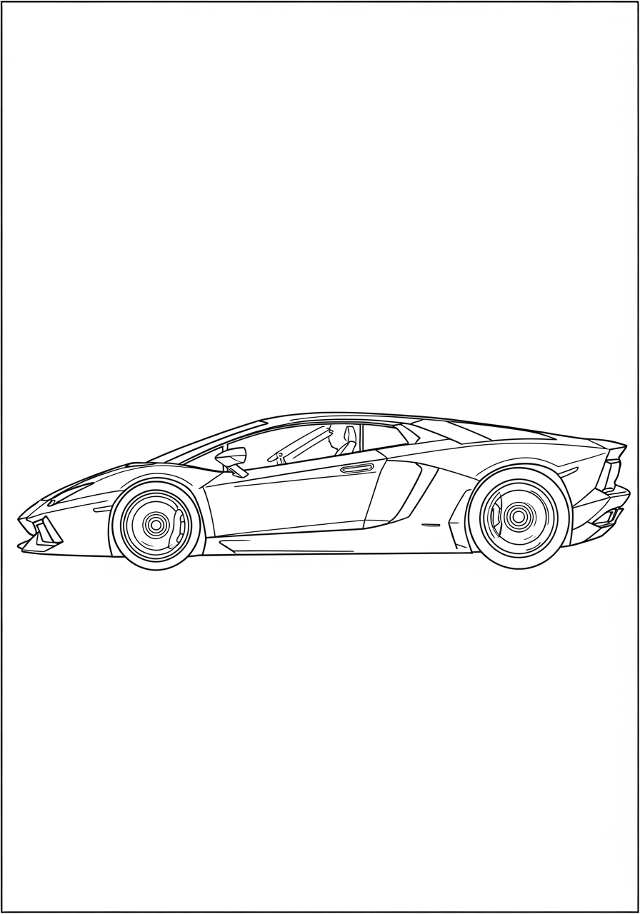 Desenho de Lamborghini Aventador para imprimir e colorir