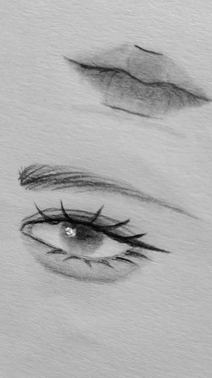 Desenho de Olho: Olho simples e fofo a lápis para desenhar