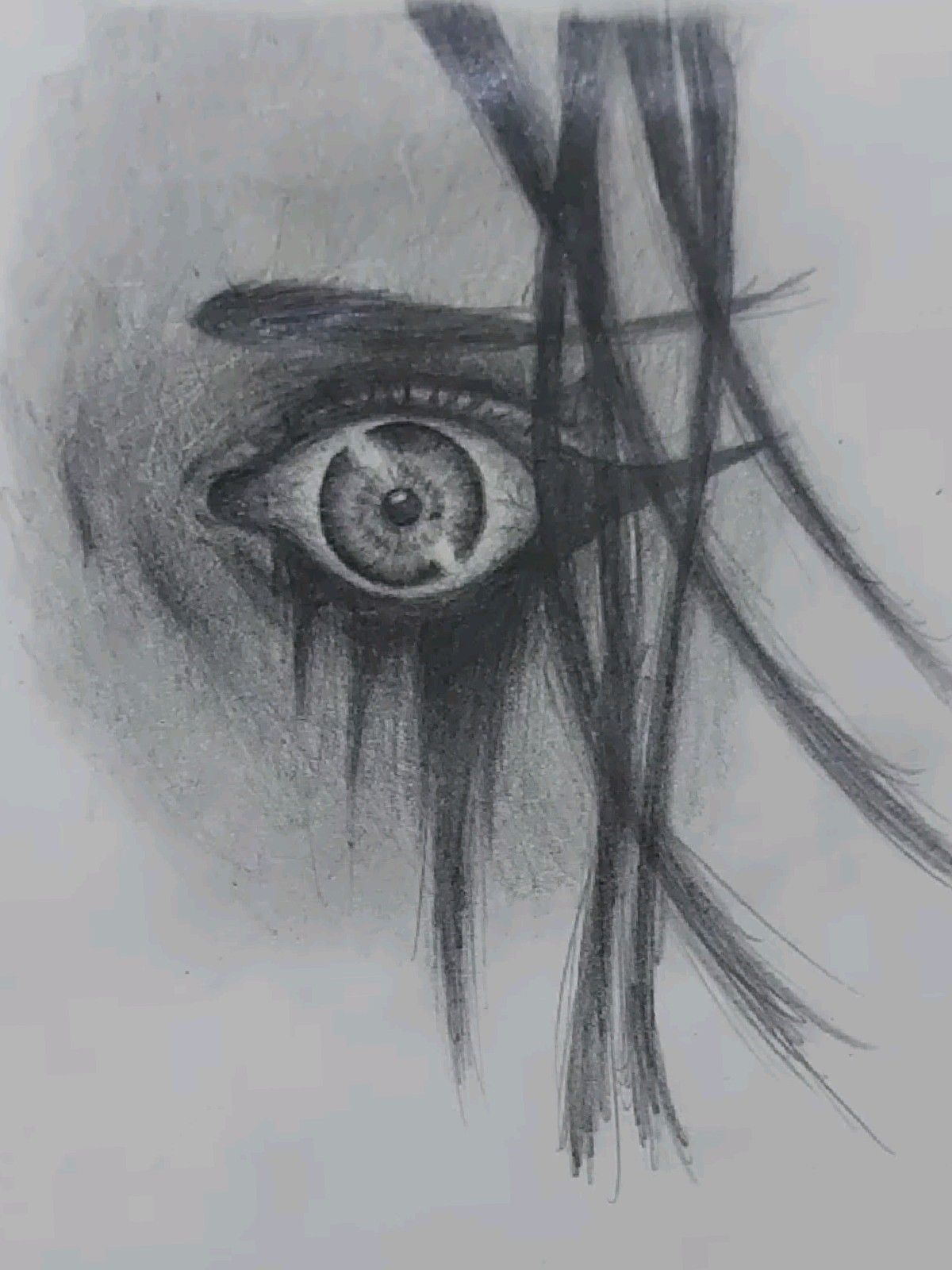 Desenho de Olho: Olho realista e simples a lápis