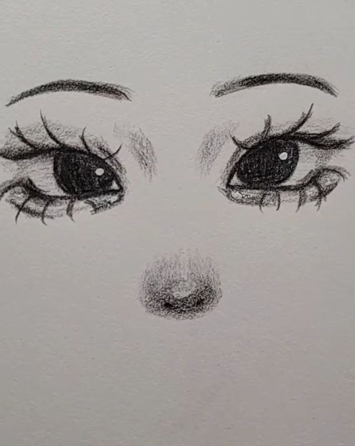 Desenho de Olho: Olhos grandes e expressivos a lápis