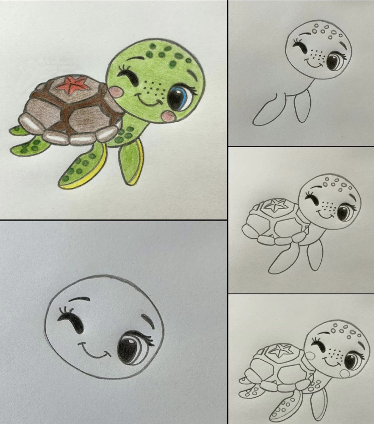 Desenho de Tartaruga: Tartaruga fofa a lápis para desenhar