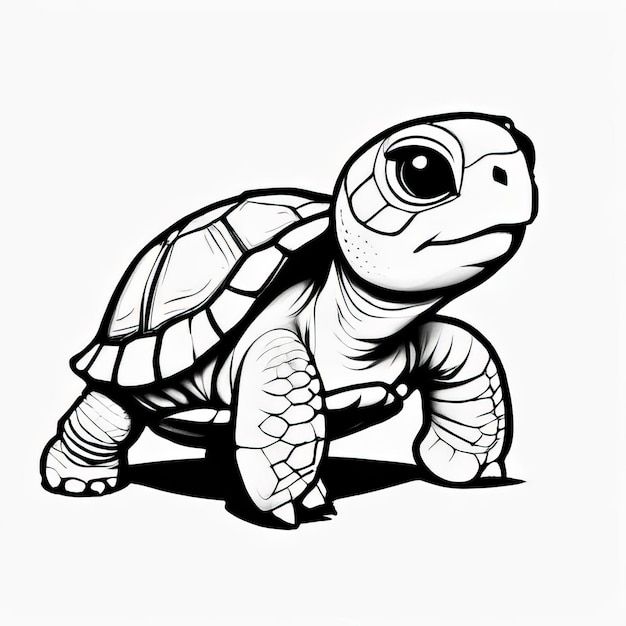 Desenho de Tartaruga: Tartaruga fofa para desenhar a lápis