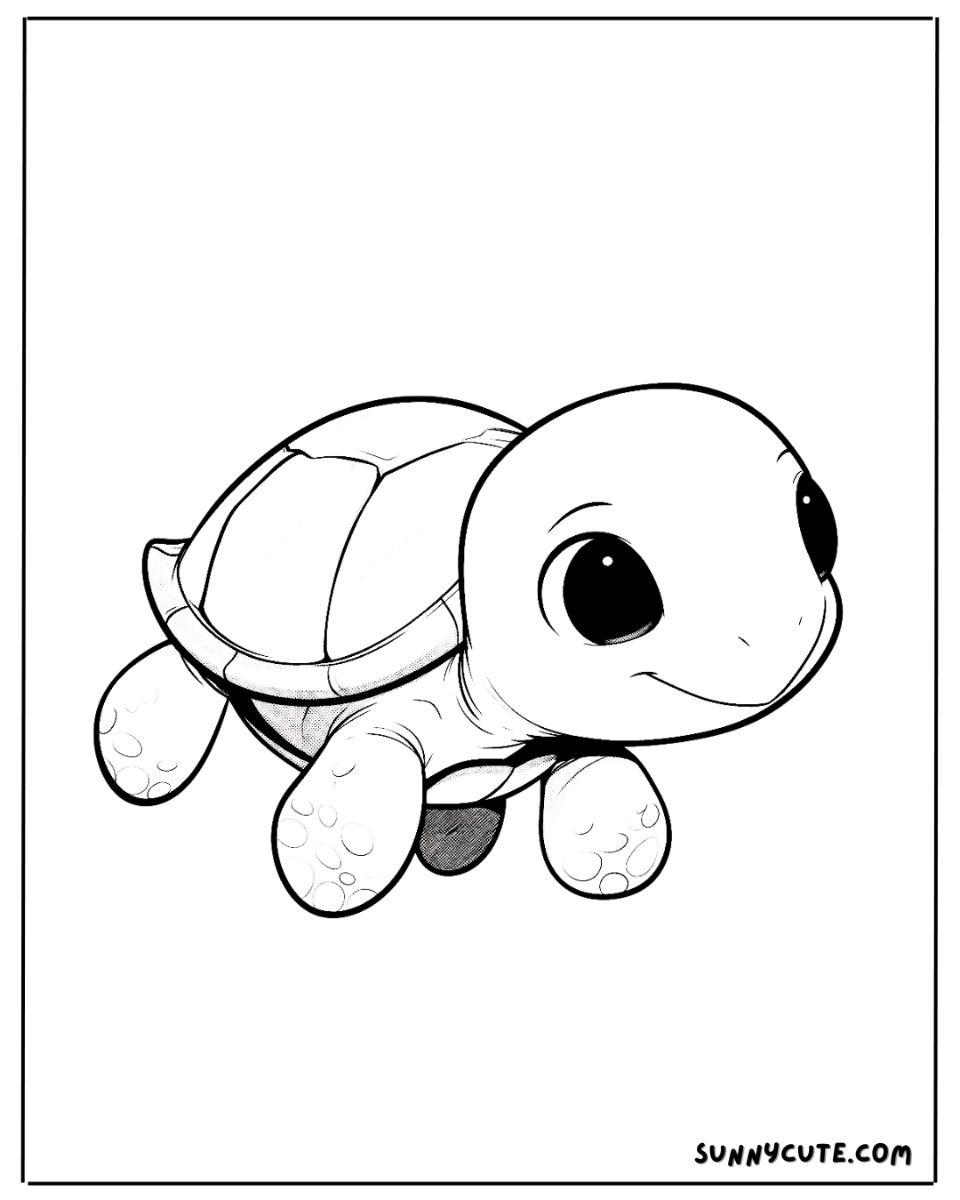 Desenho de Tartaruga: tartaruga fofa e simples para desenhar