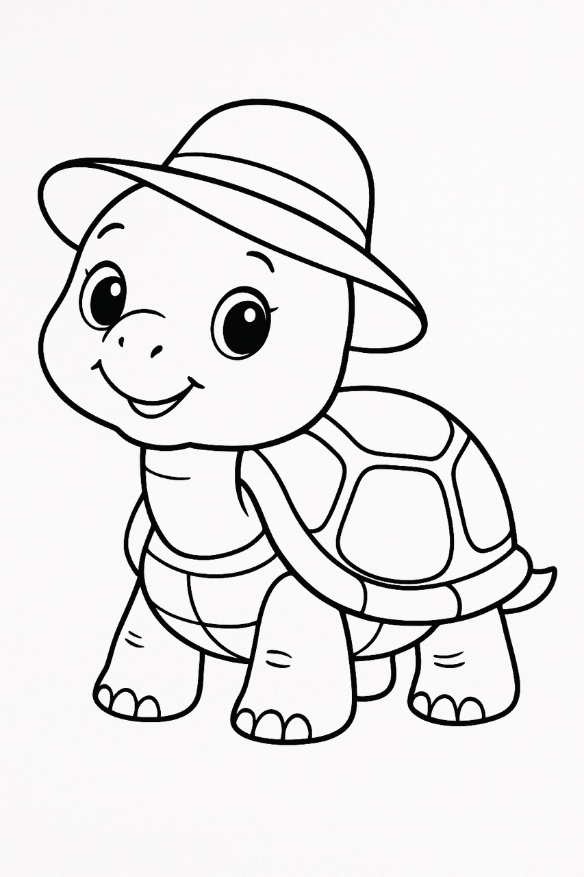 Desenho de Tartaruga: Tartaruga fofa a lápis para desenhar