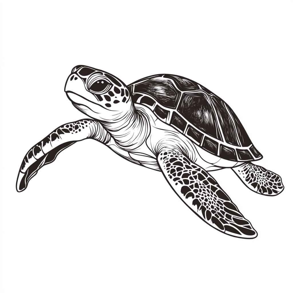 Desenho de Tartaruga: Tartaruga fofa para desenhar a lápis