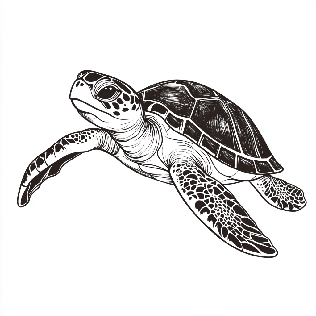 Desenho de Tartaruga: Tartaruga fofa para desenhar a lápis