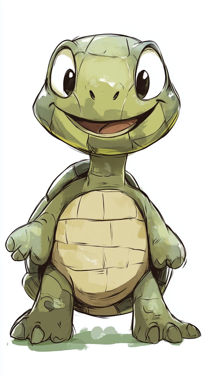 Desenho de Tartaruga: Tartaruga fofa para desenhar simples