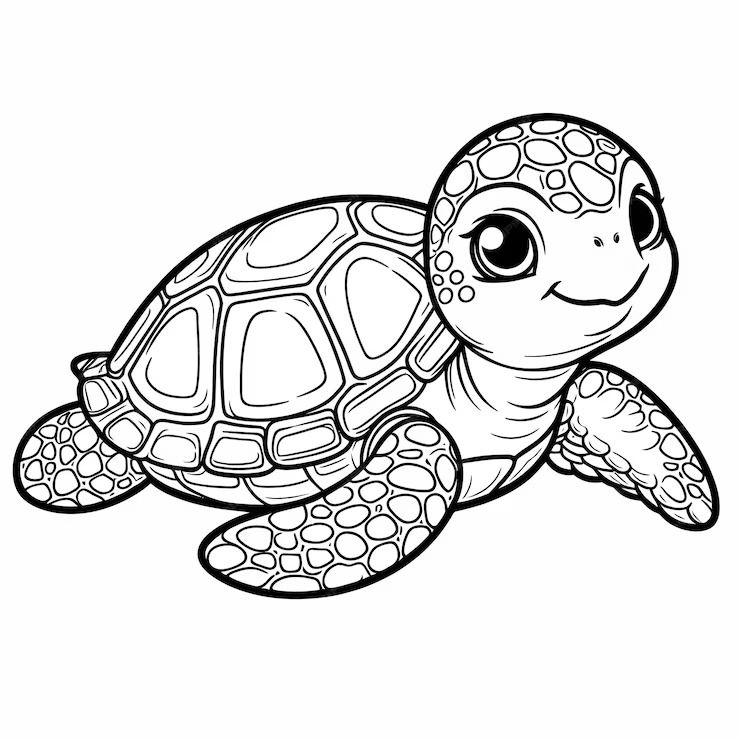Desenho de Tartaruga: Tartaruga fofa a lápis para desenhar