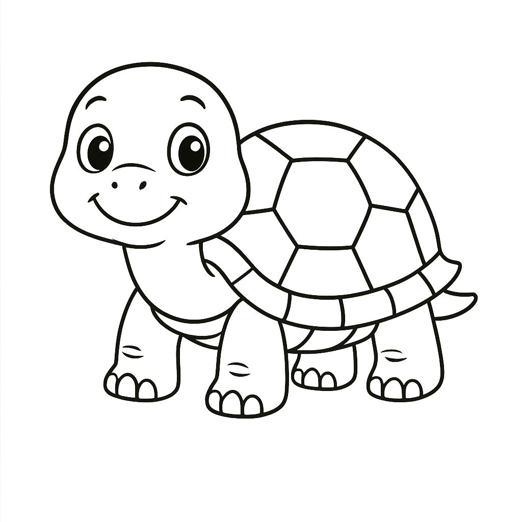 Desenho de Tartaruga: Tartaruga fofa e simples para desenhar