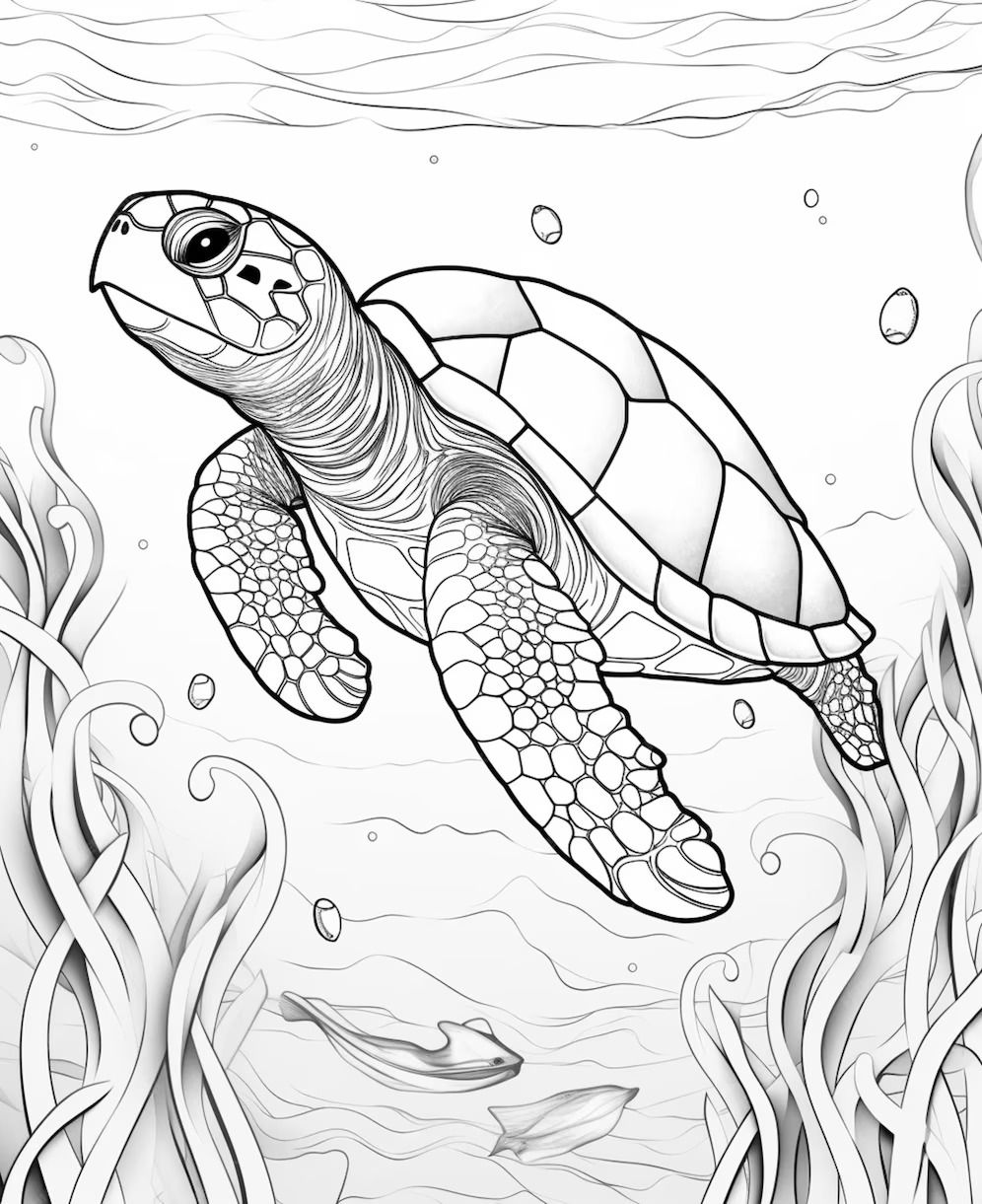 Desenho de Tartaruga: Tartaruga fofa a lápis para desenhar