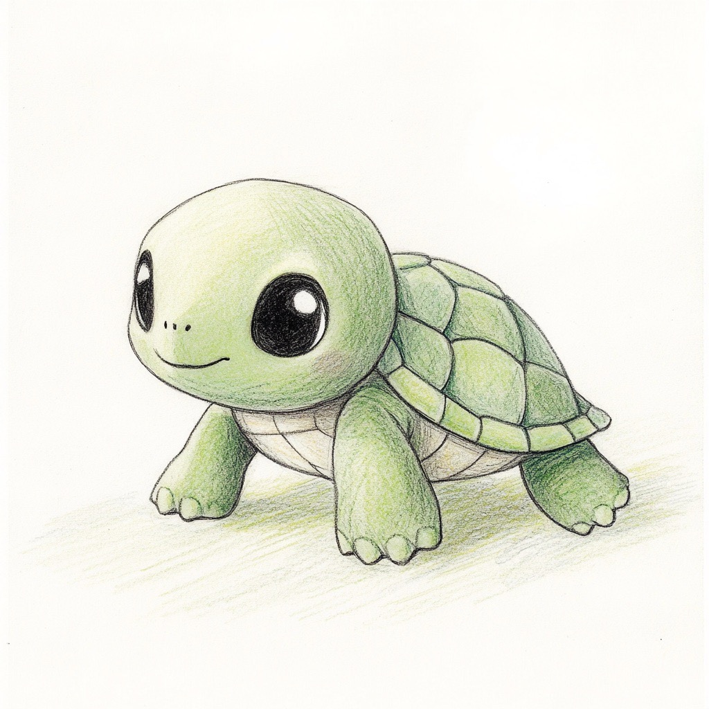Desenho de Tartaruga: Tartaruga fofa para desenhar