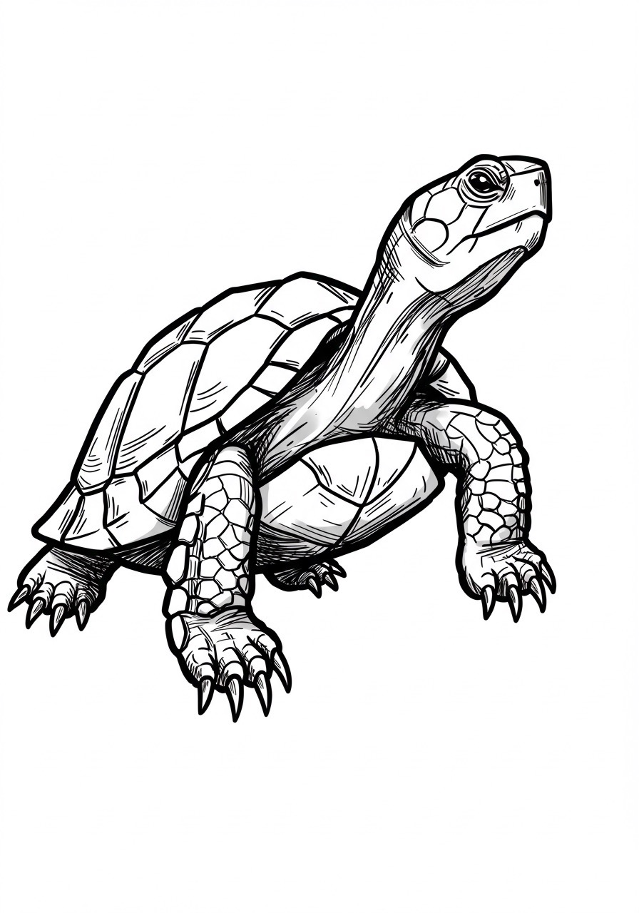 Desenho de Tartaruga: Tartaruga simples a lápis para desenhar