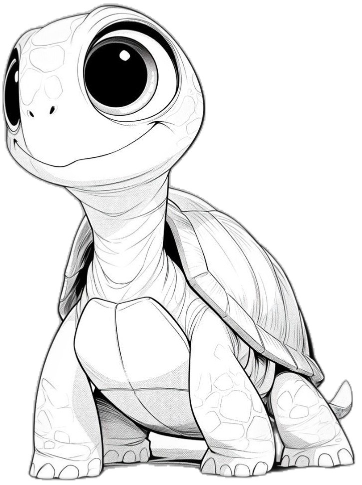 Desenho de Tartaruga: Tartaruga fofa a lápis para desenhar