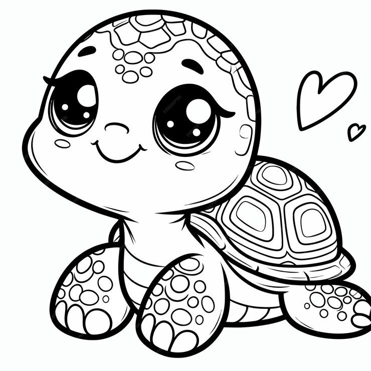 Desenho de Tartaruga: tartaruga fofa para desenhar