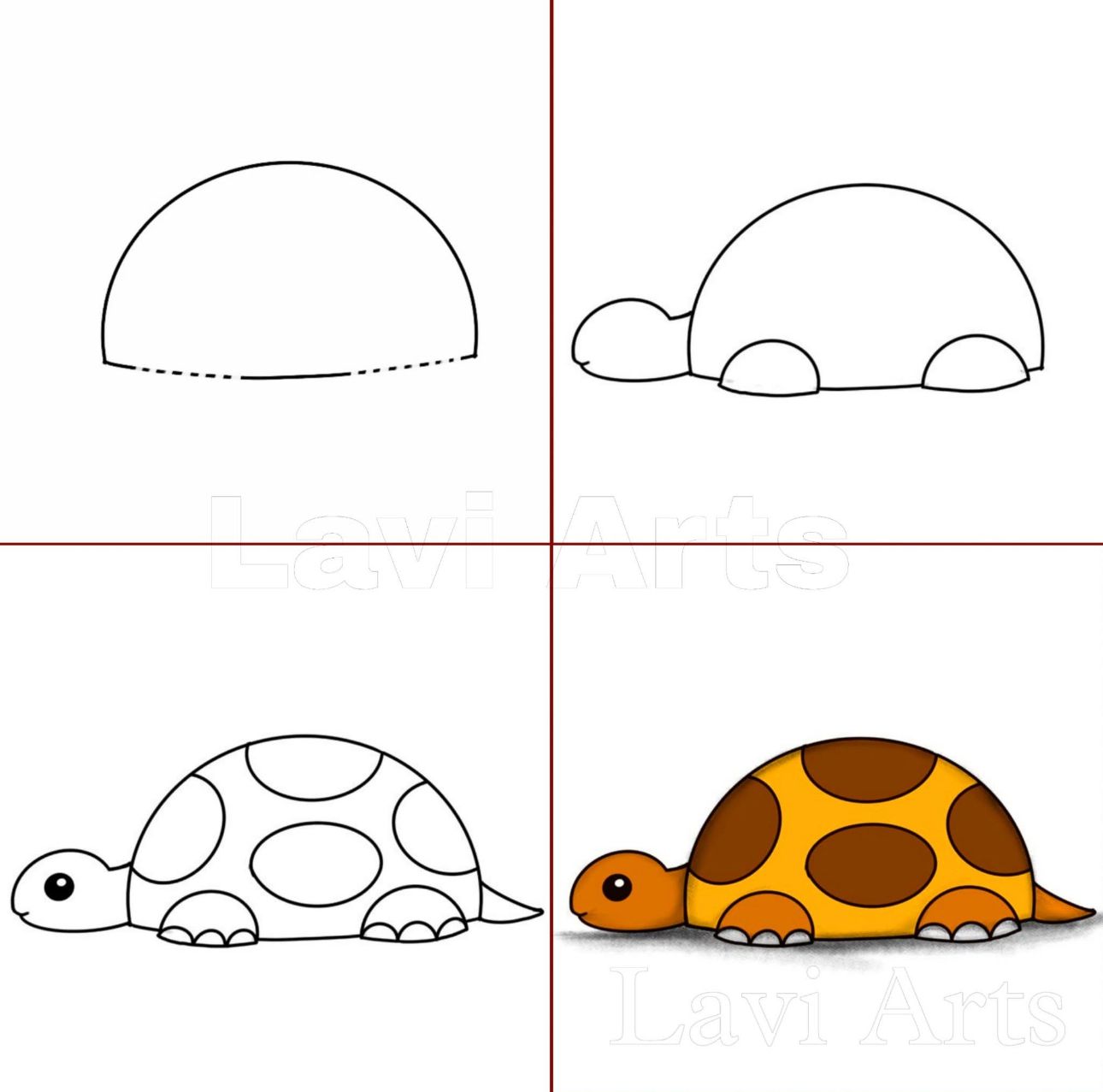 Desenho de Tartaruga: Tartaruga fofa a lápis para desenhar