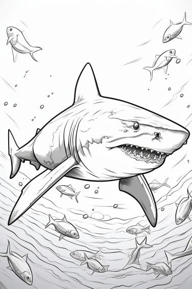 Desenho de Tubarão: Tubarão realista a lápis fácil