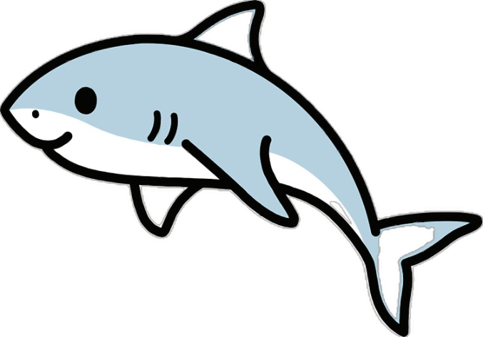 Desenho de Tubarão: Tubarão fofo e simples para desenhar