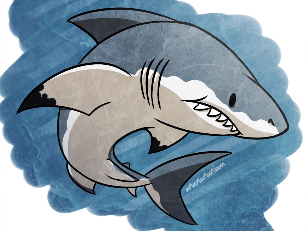 Desenho de Tubarão: Tubarão fofo a lápis para desenhar