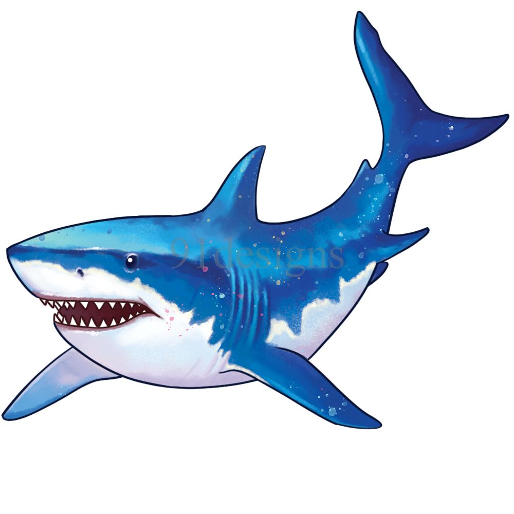 Desenho de Tubarão: Tubarão fofo e simples para desenhar